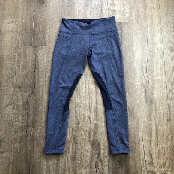 lululemon athletica Pants - Lululemon Heathered Blue Mid Rise 7/8 Length 25in
